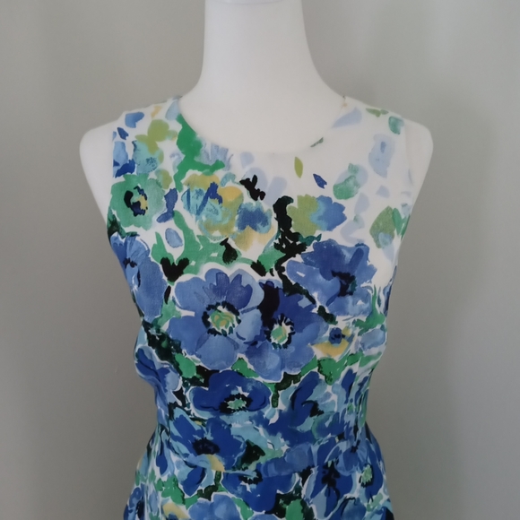 Donna Morgan Women's Watercolor Print Dress Size 14 - Picture 4 of 11